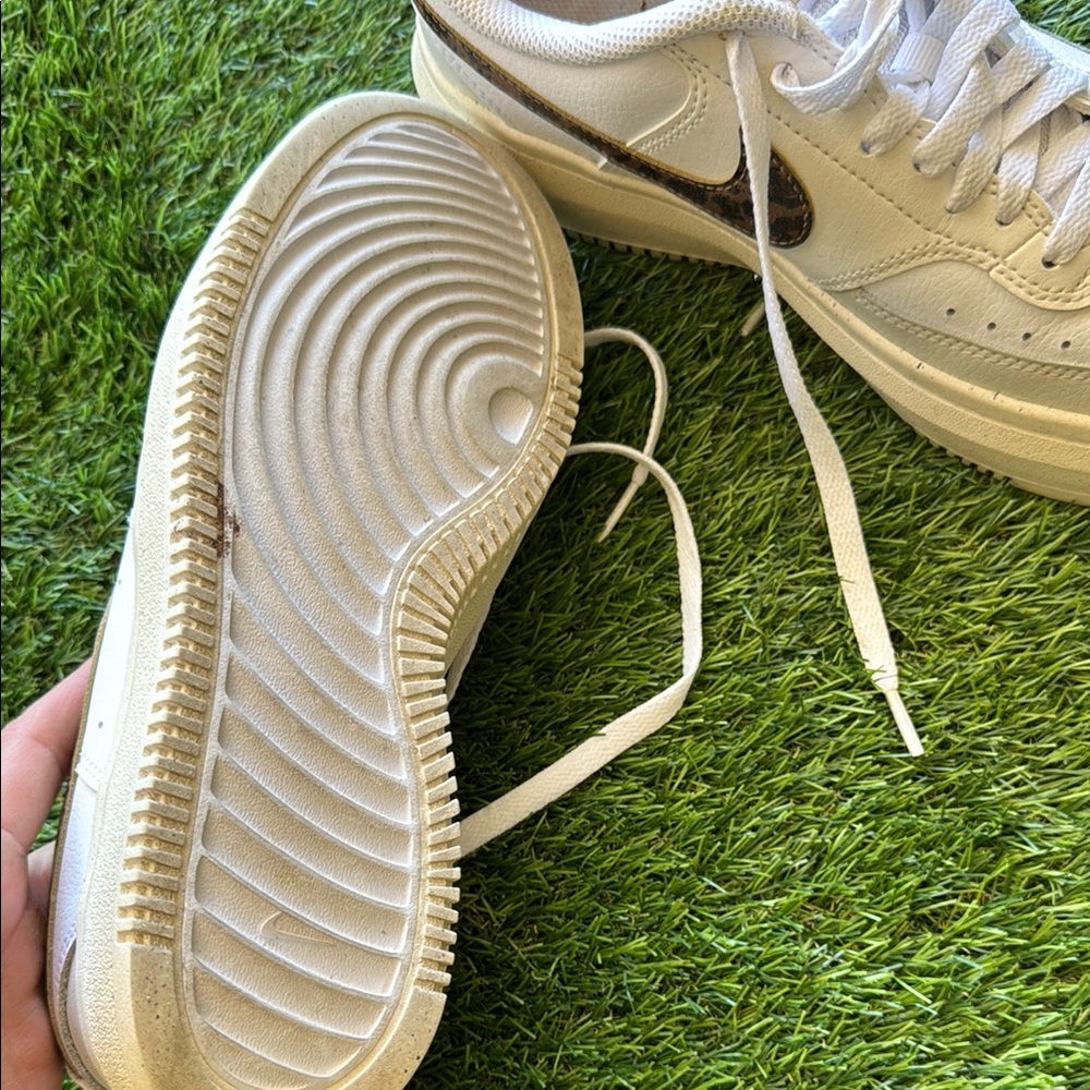 Nike White and Leopard Print Sneakers - Picture 3 of 3